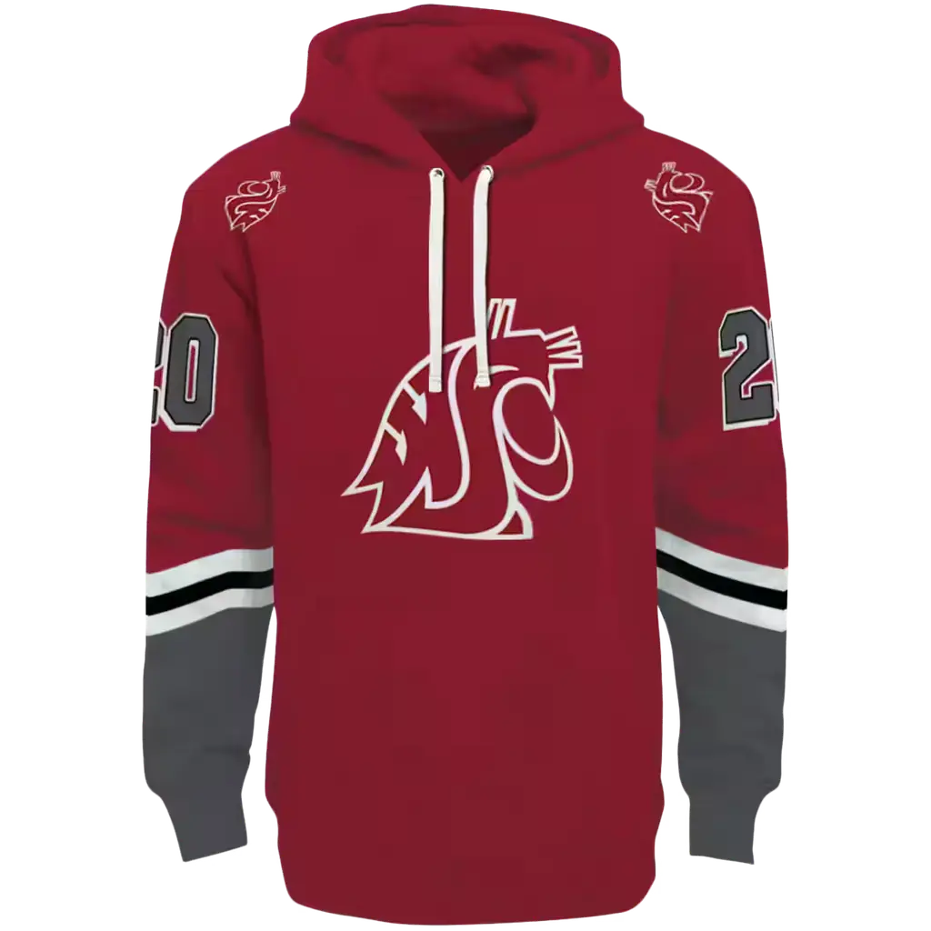 custom washington state cougars striped sleeves crimson hoodie best selling custom washington state cougars striped sleeves crimson hoodie best selling