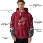 custom washington state cougars striped sleeves crimson hoodie best selling