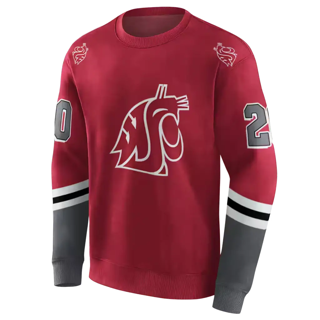 custom washington state cougars striped sleeves crimson hoodie new arrival custom washington state cougars striped sleeves crimson hoodie new arrival