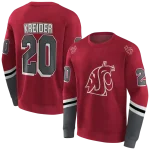 custom washington state cougars striped sleeves crimson hoodie best selling