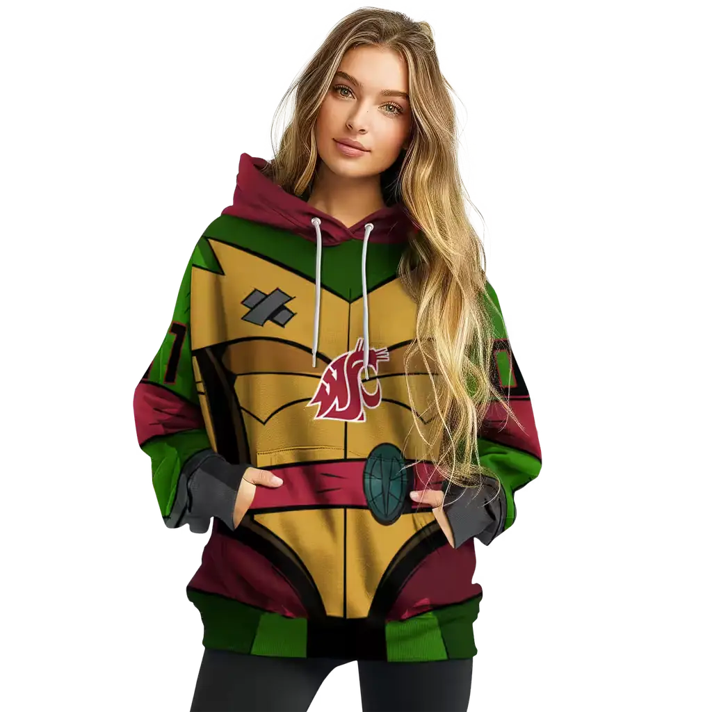 custom washington state cougars superhero armor crimson green hoodie high quality custom washington state cougars superhero armor crimson green hoodie high quality