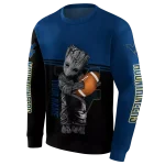 custom west virginia mountaineers baby groot blue black hoodie best selling