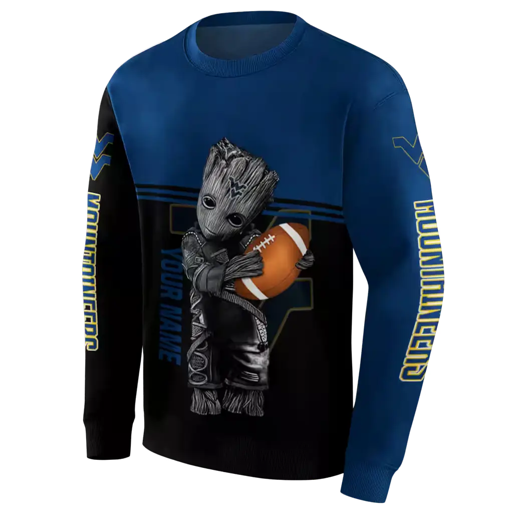 custom west virginia mountaineers baby groot blue black hoodie new arrival custom west virginia mountaineers baby groot blue black hoodie new arrival