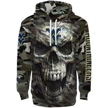 custom west virginia mountaineers camo skull hoodie best selling