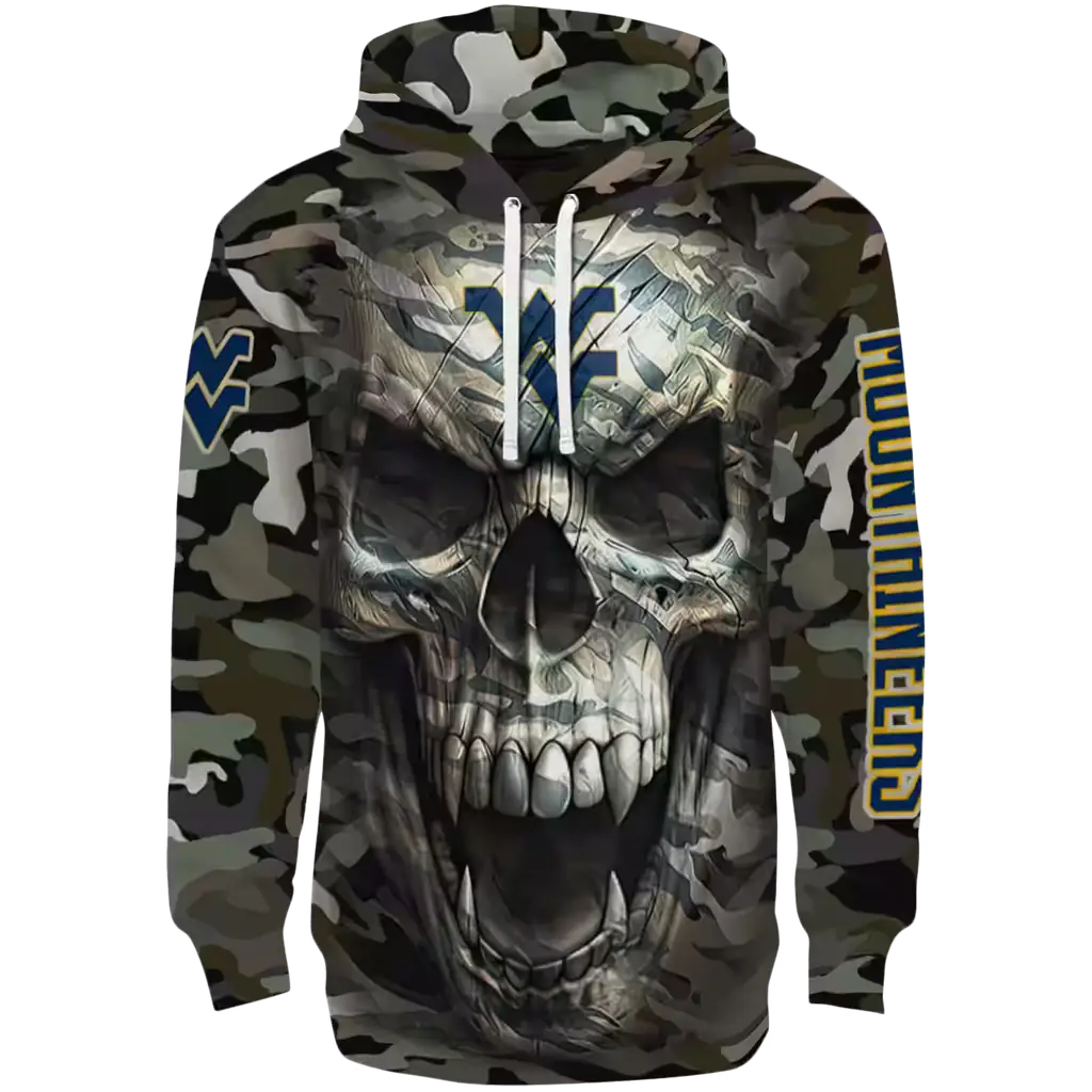 custom west virginia mountaineers camo skull hoodie best selling custom west virginia mountaineers camo skull hoodie best selling