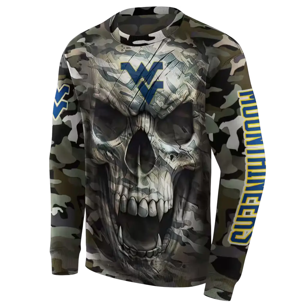 custom west virginia mountaineers camo skull hoodie new arrival custom west virginia mountaineers camo skull hoodie new arrival