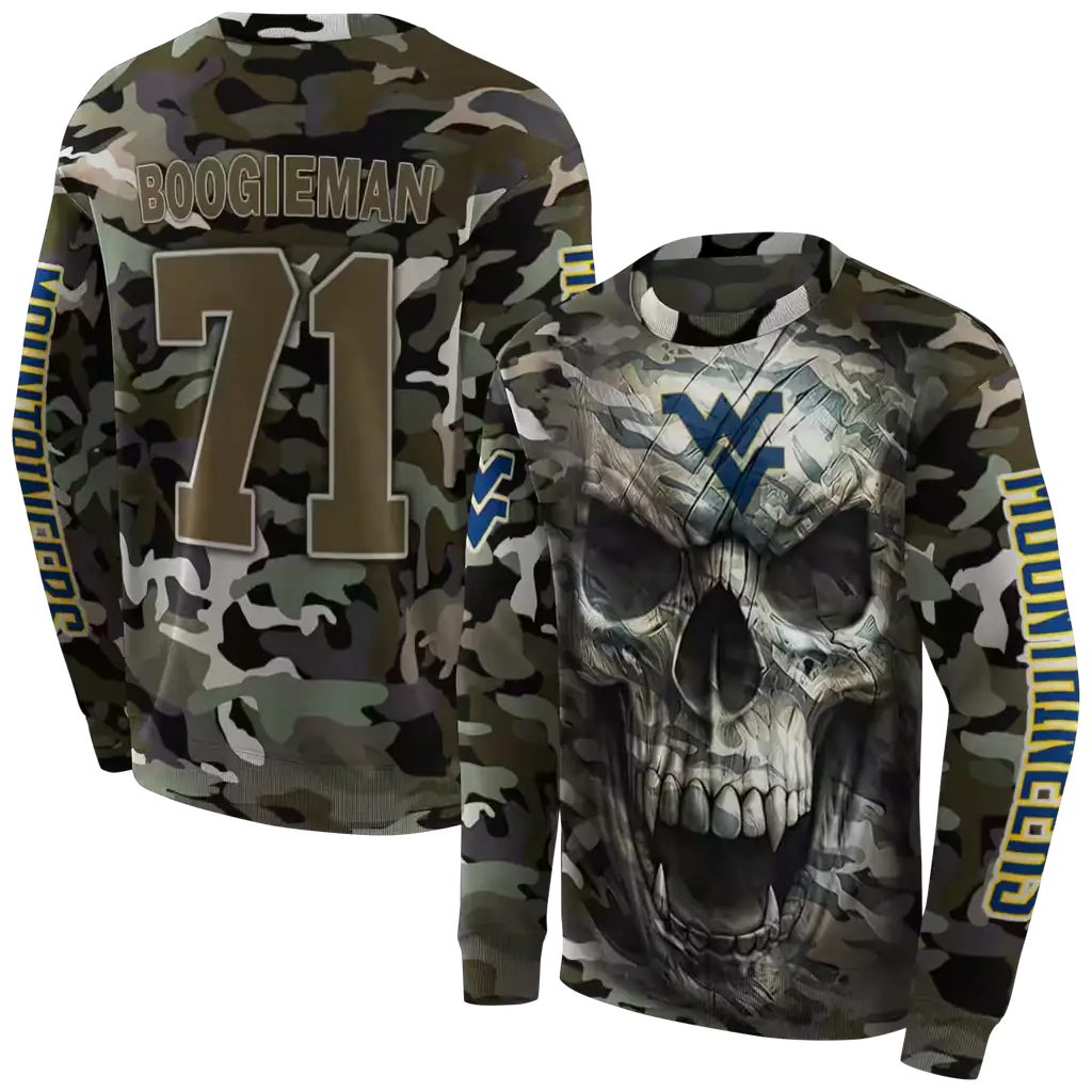 custom west virginia mountaineers camo skull hoodie premium grade custom west virginia mountaineers camo skull hoodie premium grade