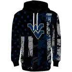 custom west virginia mountaineers distressed flag blue black hoodie best selling