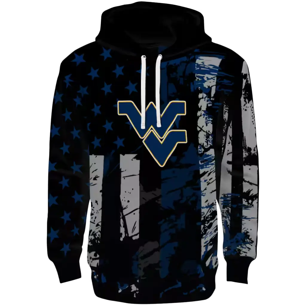 custom west virginia mountaineers distressed flag blue black hoodie best selling custom west virginia mountaineers distressed flag blue black hoodie best selling