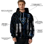 custom west virginia mountaineers distressed flag blue black hoodie best selling