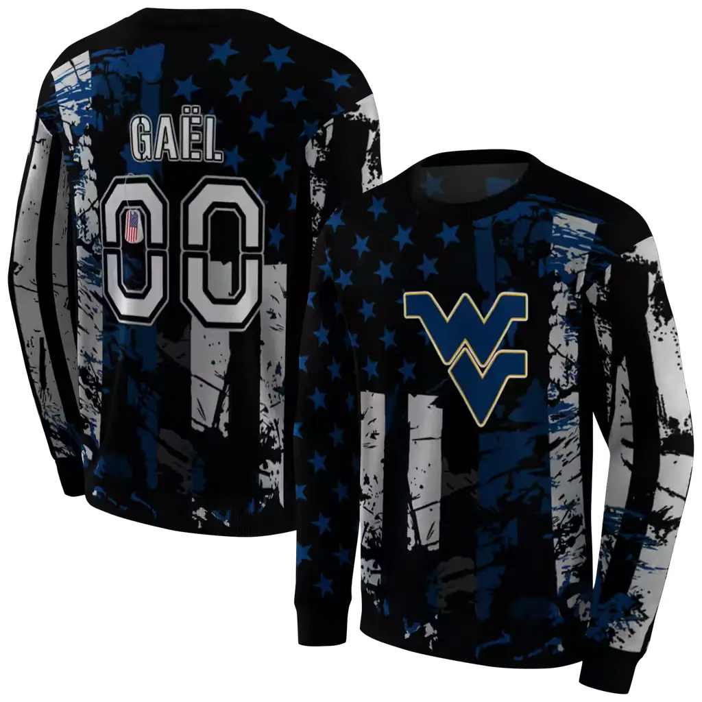 custom west virginia mountaineers distressed flag blue black hoodie premium grade custom west virginia mountaineers distressed flag blue black hoodie premium grade
