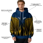 custom west virginia mountaineers flame design blue hoodie best selling
