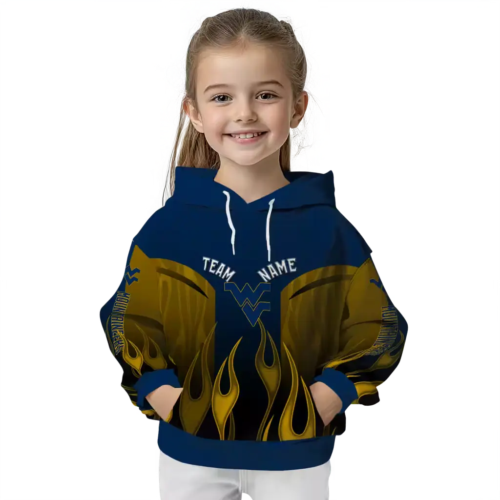 custom west virginia mountaineers flame design blue hoodie top rated custom west virginia mountaineers flame design blue hoodie top rated