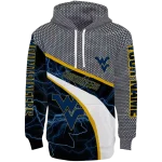custom west virginia mountaineers hexagonal mesh blue black gray hoodie best selling