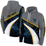 custom west virginia mountaineers hexagonal mesh blue black gray hoodie best selling