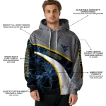 custom west virginia mountaineers hexagonal mesh blue black gray hoodie best selling