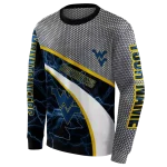 custom west virginia mountaineers hexagonal mesh blue black gray hoodie best selling
