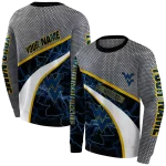 custom west virginia mountaineers hexagonal mesh blue black gray hoodie best selling
