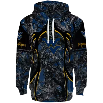 custom west virginia mountaineers hunting theme blue black hoodie best selling