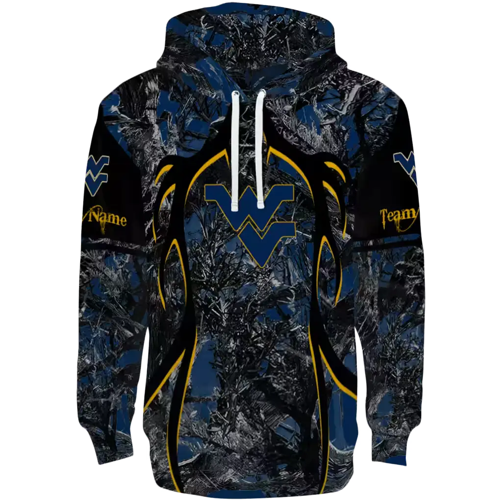 custom west virginia mountaineers hunting theme blue black hoodie best selling custom west virginia mountaineers hunting theme blue black hoodie best selling