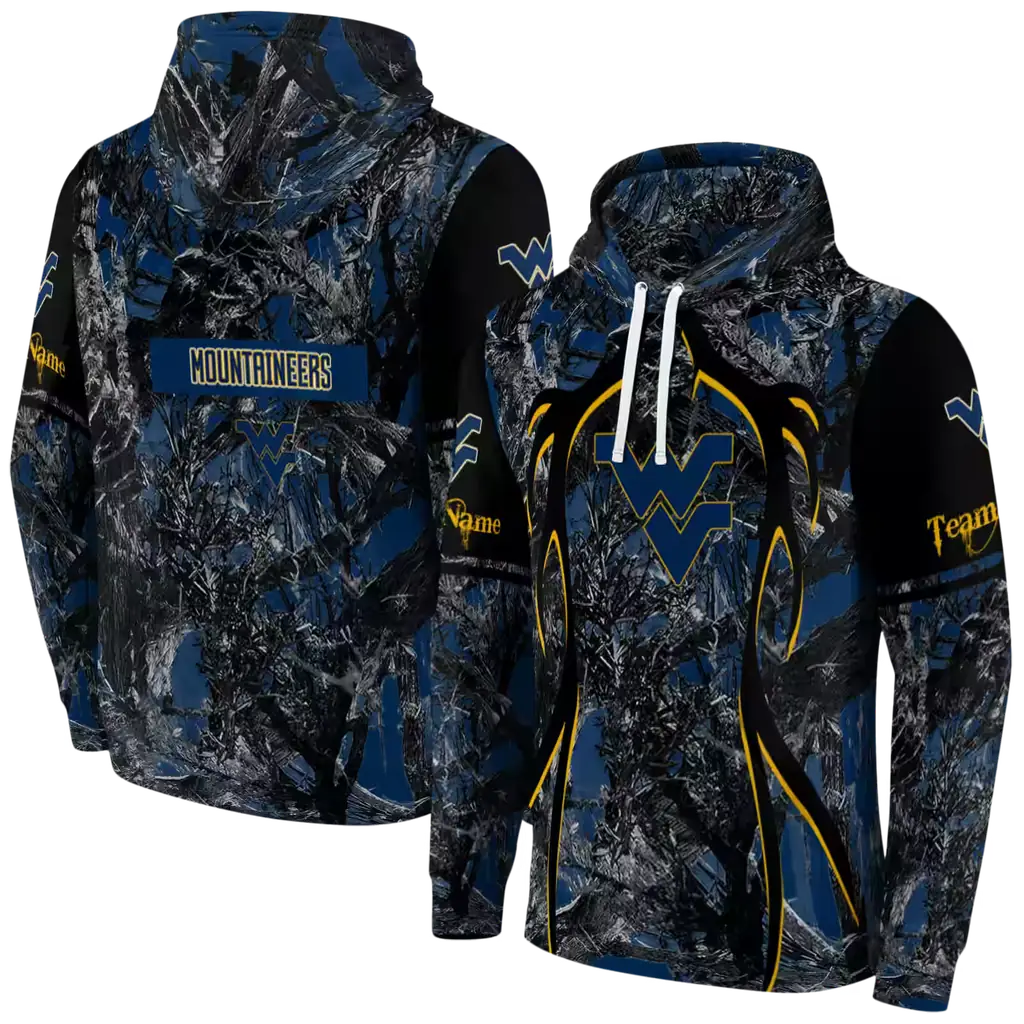 custom west virginia mountaineers hunting theme blue black hoodie fashion forward custom west virginia mountaineers hunting theme blue black hoodie fashion forward