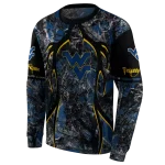 custom west virginia mountaineers hunting theme blue black hoodie best selling