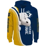 custom west virginia mountaineers peeking snoopy blue hoodie best selling