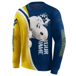 custom west virginia mountaineers peeking snoopy blue hoodie best selling