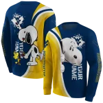custom west virginia mountaineers peeking snoopy blue hoodie best selling