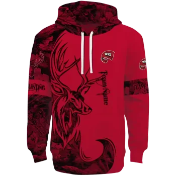 custom western kentucky hilltoppers deer silhouette red hoodie best selling