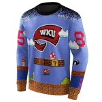 custom western kentucky hilltoppers mario blue black hoodie best selling