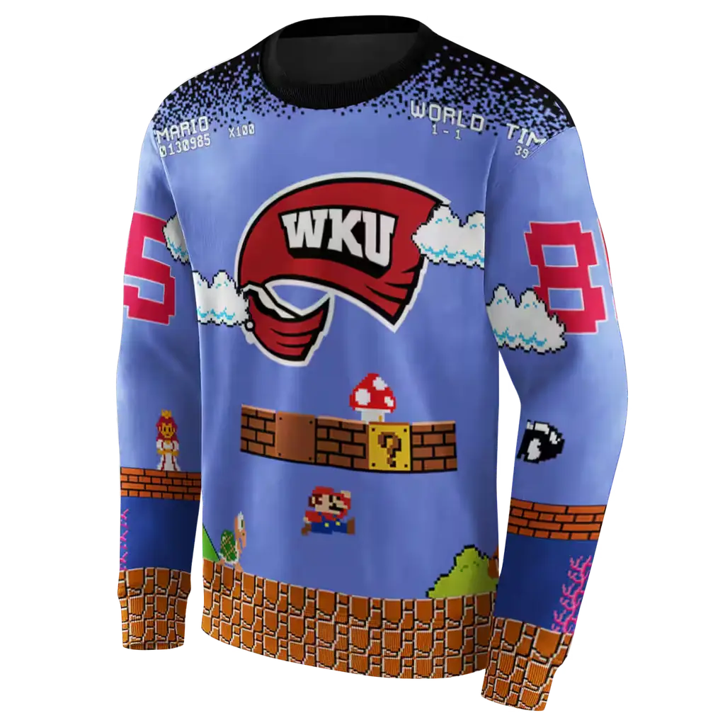 custom western kentucky hilltoppers mario blue black hoodie new arrival custom western kentucky hilltoppers mario blue black hoodie new arrival