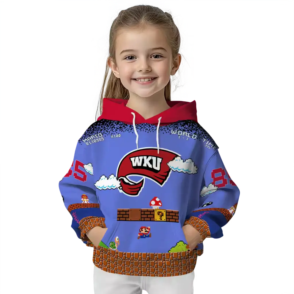 custom western kentucky hilltoppers mario blue black hoodie top rated custom western kentucky hilltoppers mario blue black hoodie top rated