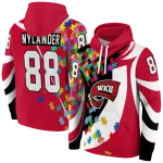 custom western kentucky hilltoppers puzzle pieces red hoodie best selling