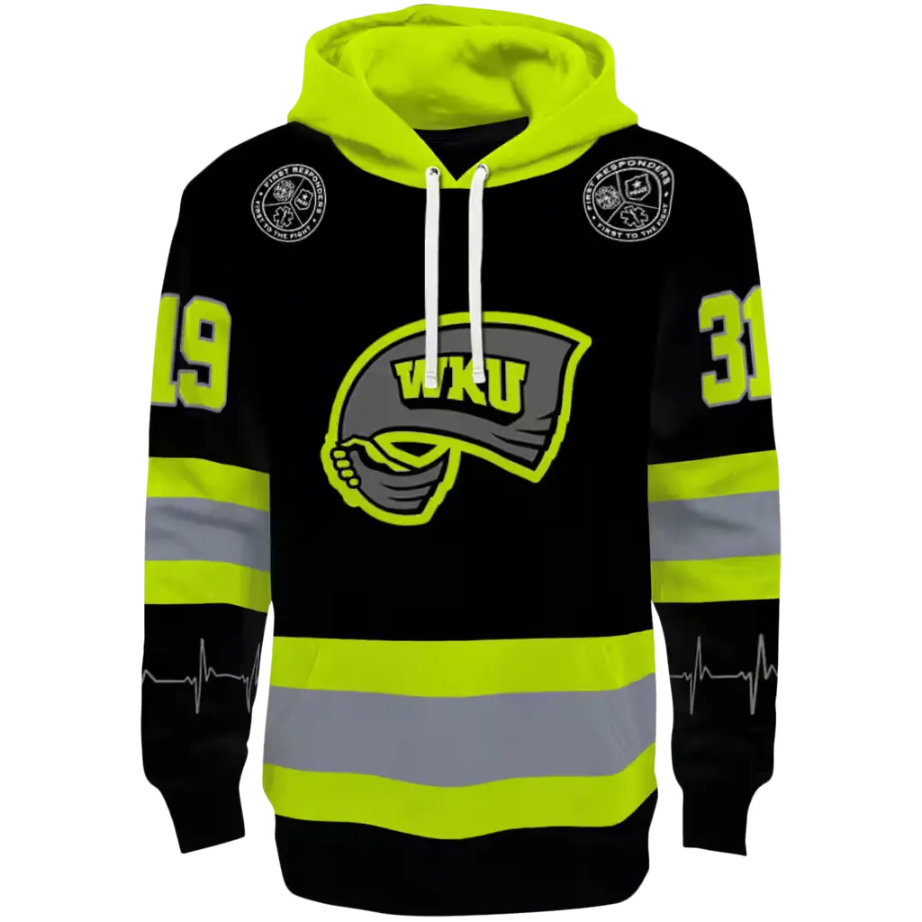 custom western kentucky hilltoppers safety motif black neon green hoodie best selling custom western kentucky hilltoppers safety motif black neon green hoodie best selling
