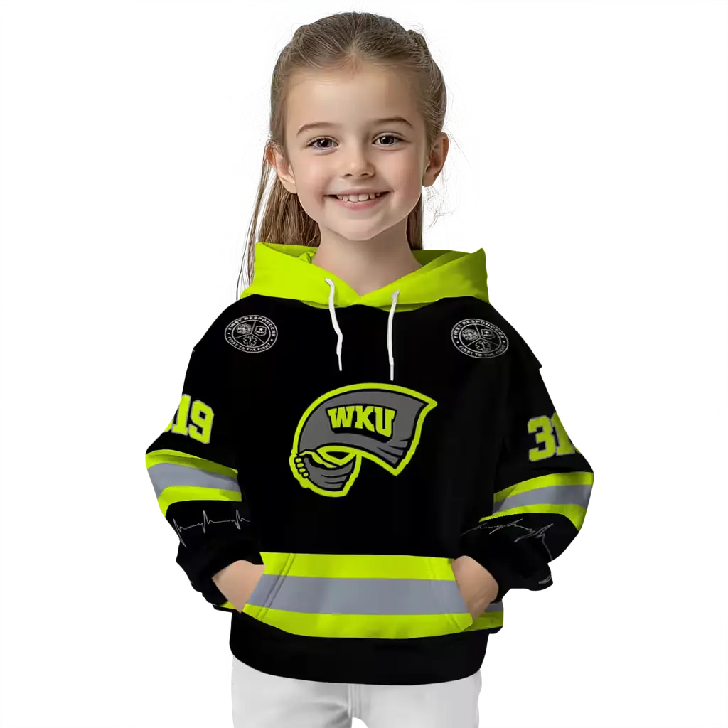 custom western kentucky hilltoppers safety motif black neon green hoodie top rated custom western kentucky hilltoppers safety motif black neon green hoodie top rated