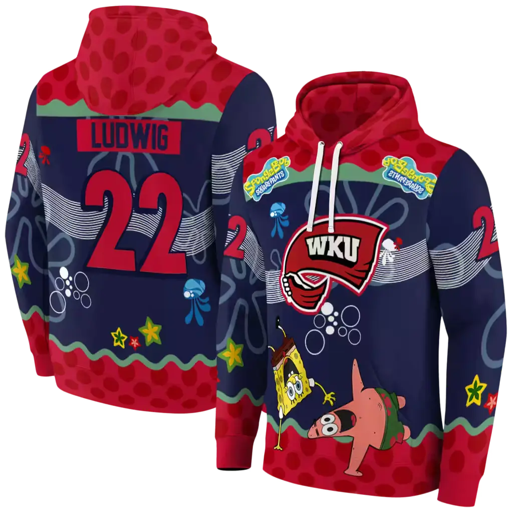 custom western kentucky hilltoppers spongebob patrick star red navy hoodie fashion forward custom western kentucky hilltoppers spongebob patrick star red navy hoodie fashion forward