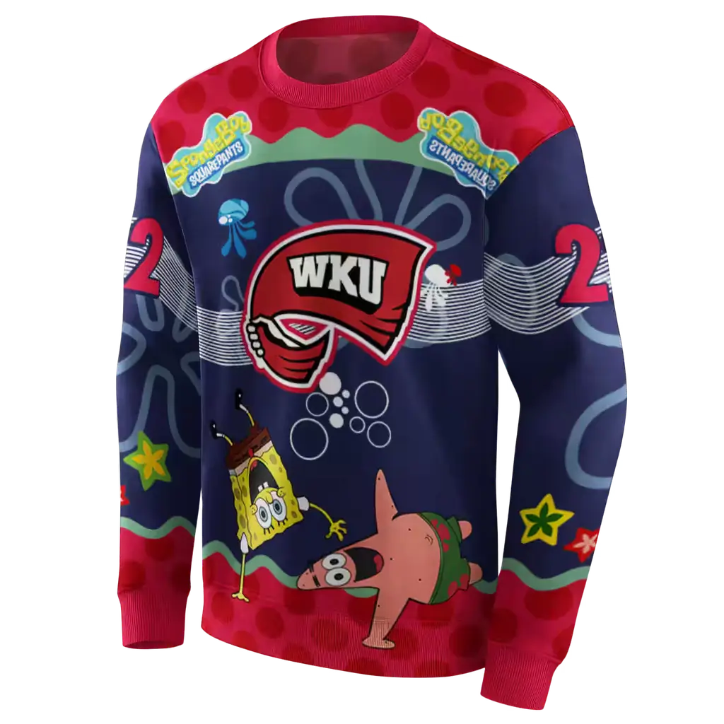 custom western kentucky hilltoppers spongebob patrick star red navy hoodie new arrival custom western kentucky hilltoppers spongebob patrick star red navy hoodie new arrival