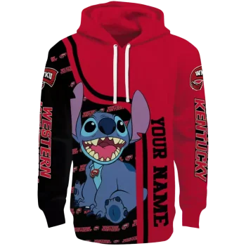 custom western kentucky hilltoppers stitch red hoodie best selling