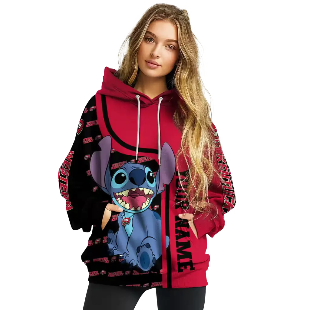 custom western kentucky hilltoppers stitch red hoodie high quality custom western kentucky hilltoppers stitch red hoodie high quality