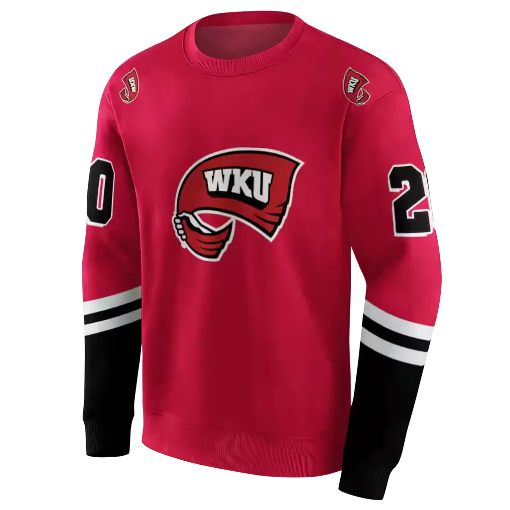 custom western kentucky hilltoppers striped sleeves red hoodie new arrival custom western kentucky hilltoppers striped sleeves red hoodie new arrival