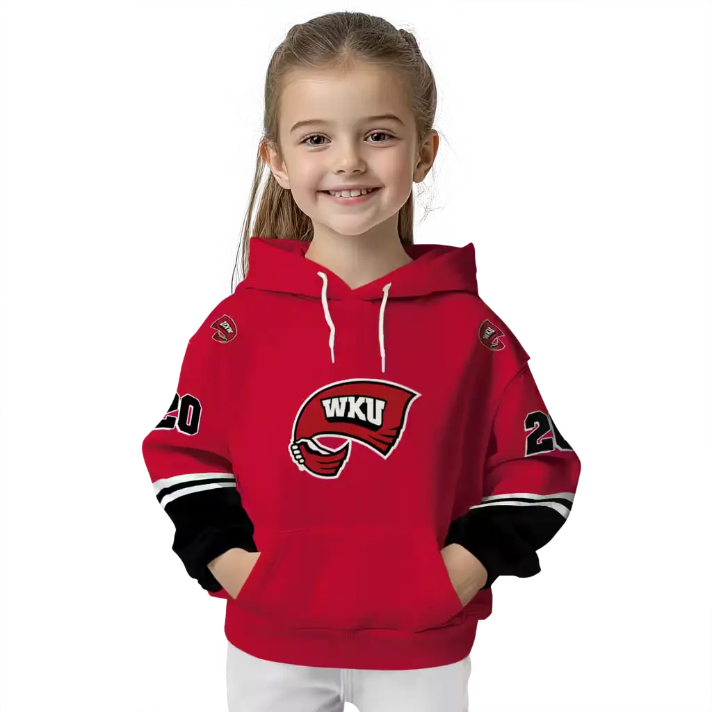 custom western kentucky hilltoppers striped sleeves red hoodie top rated custom western kentucky hilltoppers striped sleeves red hoodie top rated