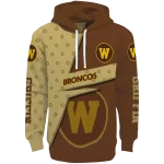 custom western michigan broncos abstract shape brown hoodie best selling