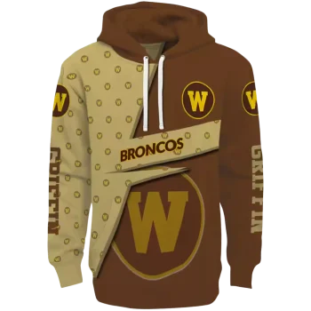 custom western michigan broncos abstract shape brown hoodie best selling