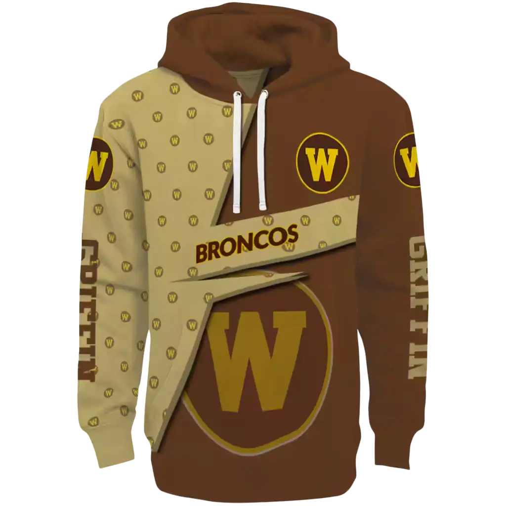 custom western michigan broncos abstract shape brown hoodie best selling custom western michigan broncos abstract shape brown hoodie best selling