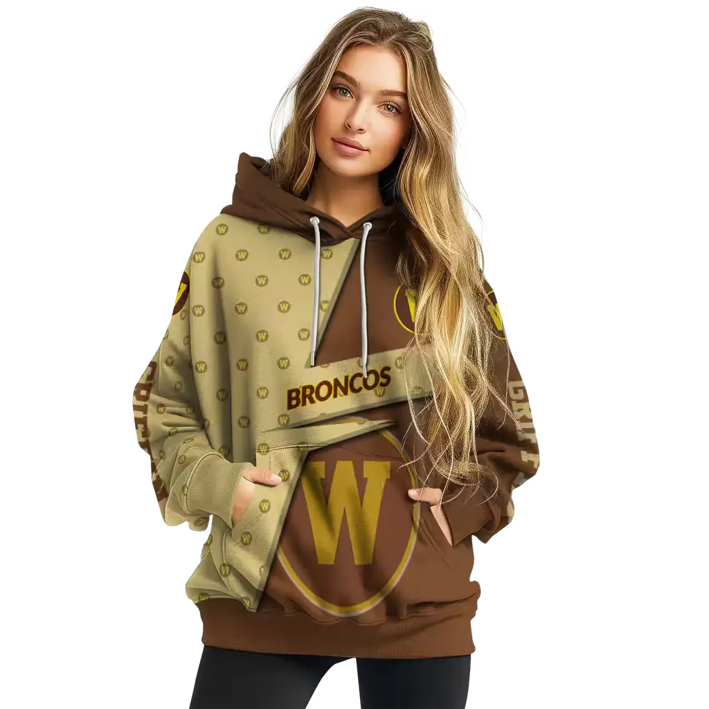 custom western michigan broncos abstract shape brown hoodie high quality custom western michigan broncos abstract shape brown hoodie high quality