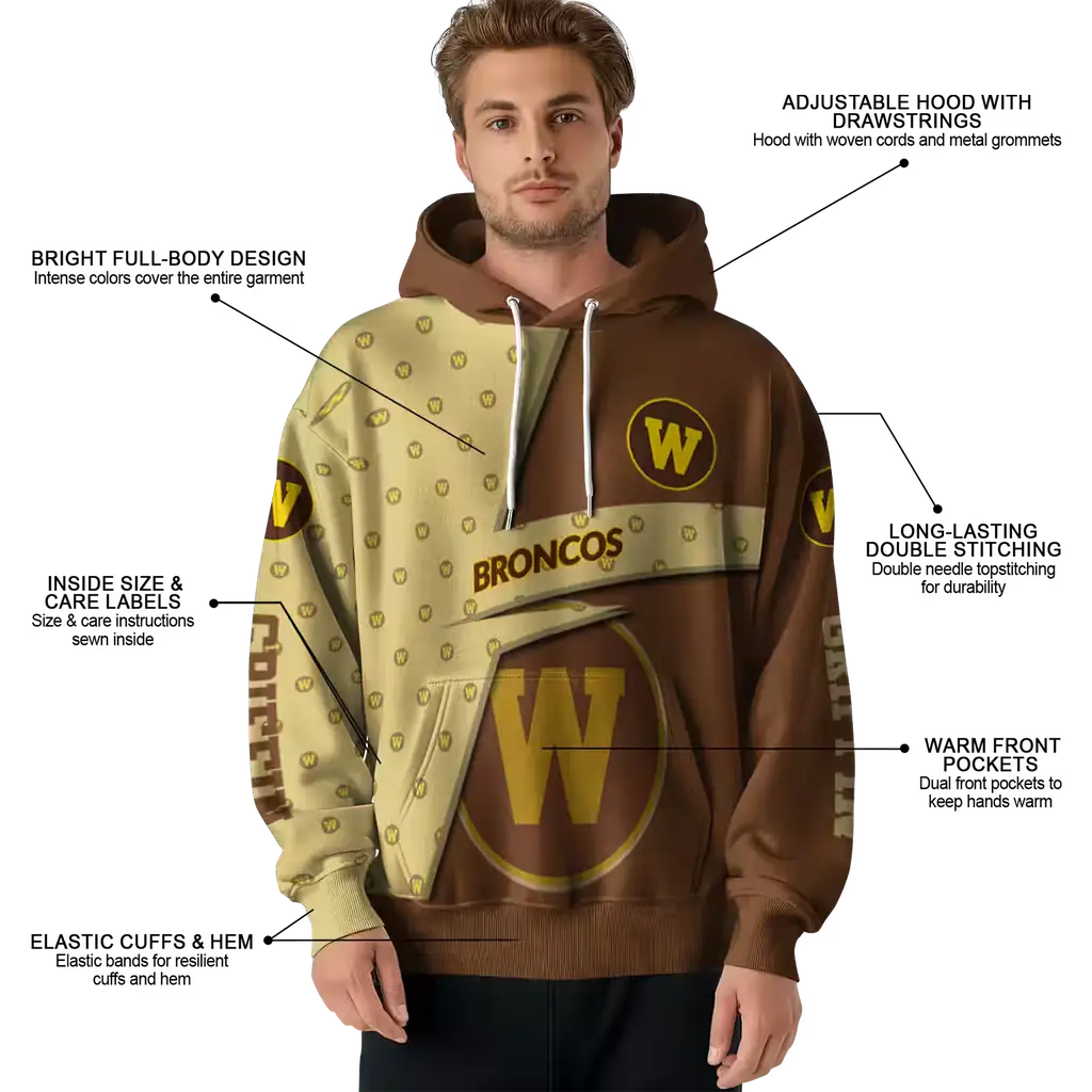 custom western michigan broncos abstract shape brown hoodie latest model custom western michigan broncos abstract shape brown hoodie latest model