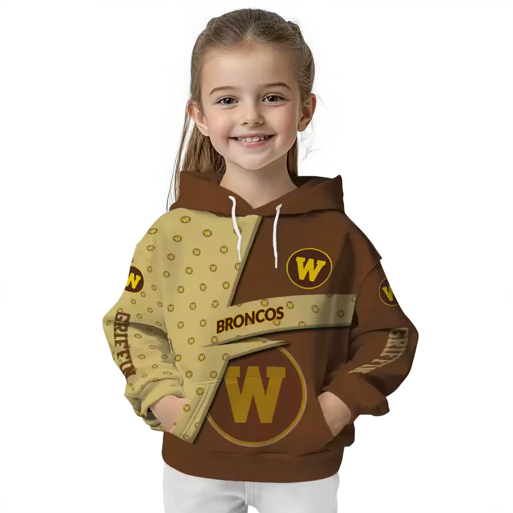 custom western michigan broncos abstract shape brown hoodie top rated custom western michigan broncos abstract shape brown hoodie top rated