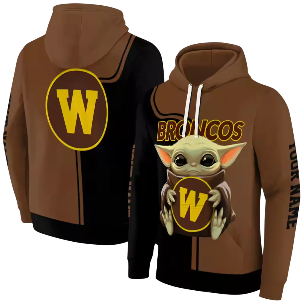 custom western michigan broncos baby yoda brown black hoodie fashion forward custom western michigan broncos baby yoda brown black hoodie fashion forward