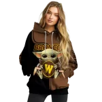 custom western michigan broncos baby yoda brown black hoodie best selling